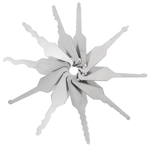 10 st nyckelämne nyckelverktyg professionellt nyckelämne rostfri stålkonstruktion (7,4X1,8 cm, silver)