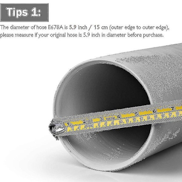 Udstødningsslange 150 mm, Udstødningsslange Kompatibel Aircondition, PVC-slange, Airconditionrør, Ventilation
