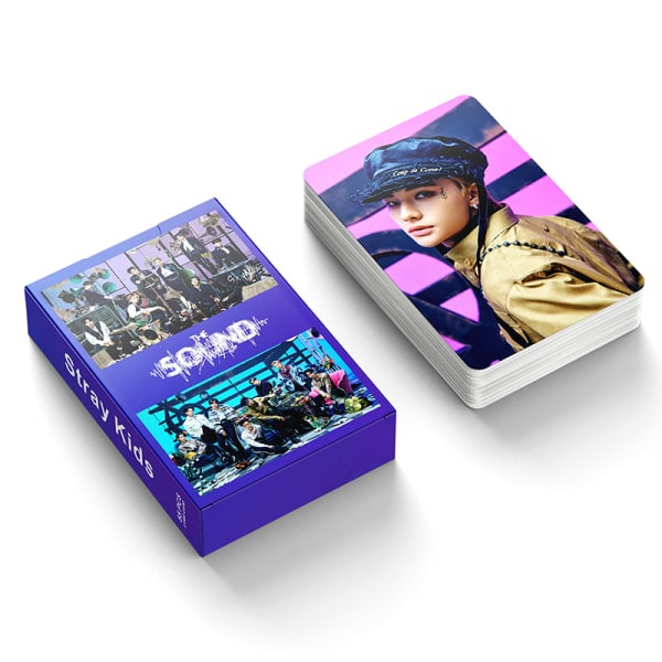 IC 55st/ sæt Kpop Stray Kids Lomo-kort Nytt album The Sound Photo Black one size