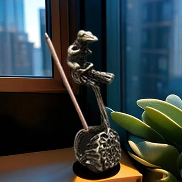 IC Groda Statue Røgelse Pind Holder Boligindretning Mini Bærbar A1