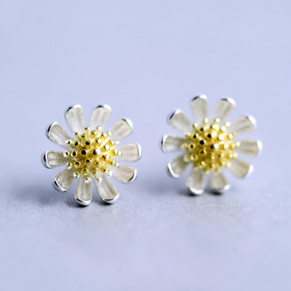 Elegantti Daisy Flower Studs -korvakorut naisille, allergiaystävälliset