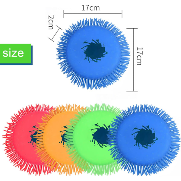 Vesisieppo, vesisieppo roiske, vaahto ja silikoni vesiheitto, roiskekiekko, roiske lentäjä, heitä vesilelu, vesilelu, allas lapsille A-4 pcs