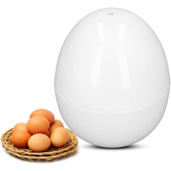 Eggekoker med plass til 4 egg, mikrobølgeovn, hardkokte egg, kompakt design, PP-materiale, eggdamper for hjemmebruk