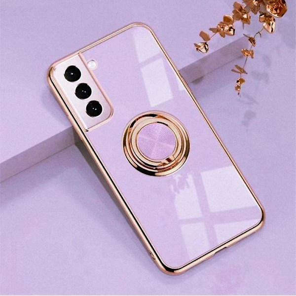 Samsung Galaxy S21 Plus - Lyxigt och elegant fodral med ringstativfunktion Guld