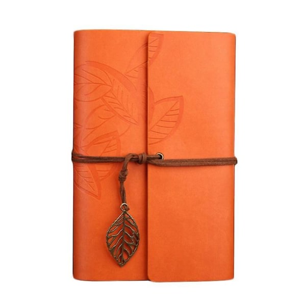 Mini läderbunden dagbok anteckningsbok Orange