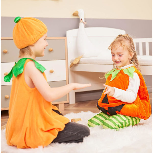 Halloween-kostymer for barn, varm gresskarvest for gutter og jenter Pumpadräkt 2-3 Jahre