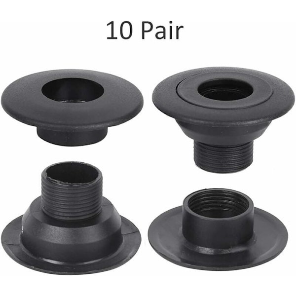 10 par plastik bordfodboldmaskinelejer med stålkugle 34 mm, af DEBUNS
