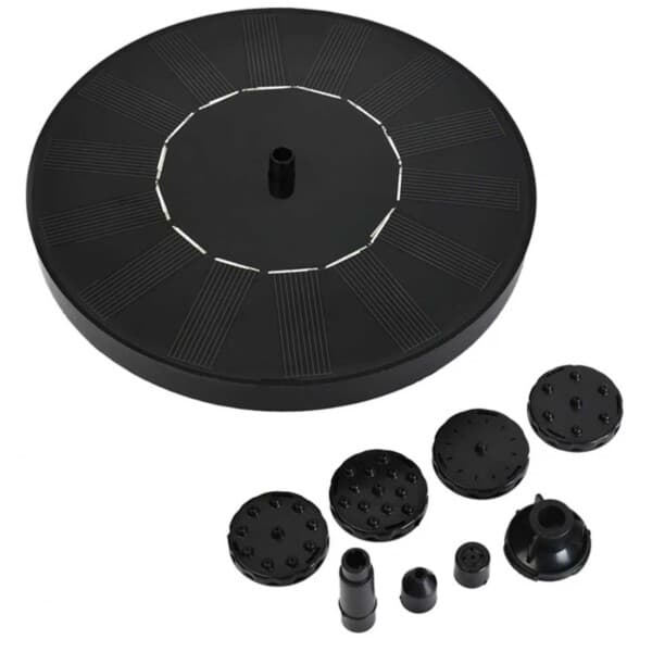 Stor Solcellsdriven Fontän med Batteri och Belysning 16cm_qq