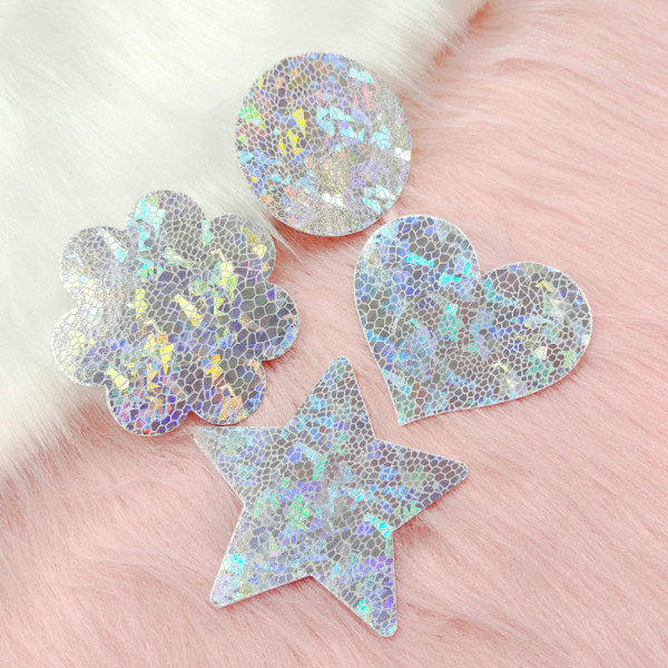 IC 10 par Nippelskydd, Bling-Bling Is-sprickor Textur Nippel