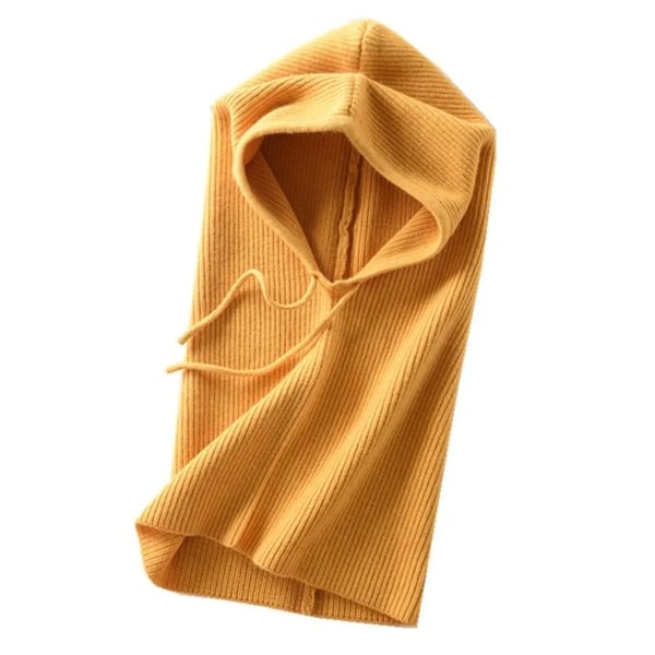 Dames vinterhue i kashmir, strikket hætte, tørklæde, balaclava, Windpro