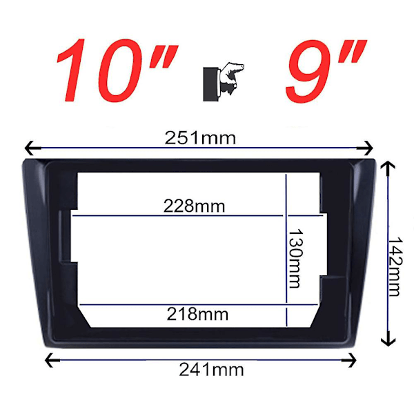 9'' 10'' til 7'' bilradio ramme for universell 2 Din Android spiller ramme 7'' transform ramme 10'' til 9'' panel konverteringer