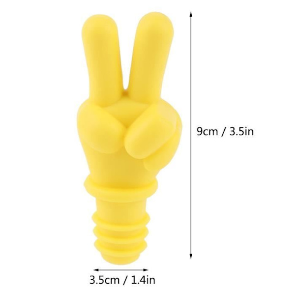 (Gul)01 Vinflaskestopper Fingerformet vinstoppe
