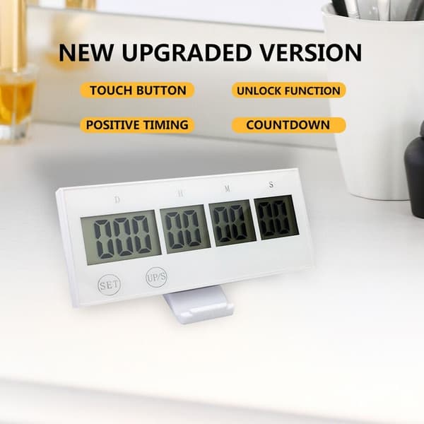 999 Dages Nedtællingsur Elektronisk Digital Timer SORT Sort Black