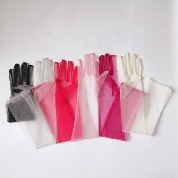 Långa transparenta handskar Långa transparenta handskar ROSA rosa pink