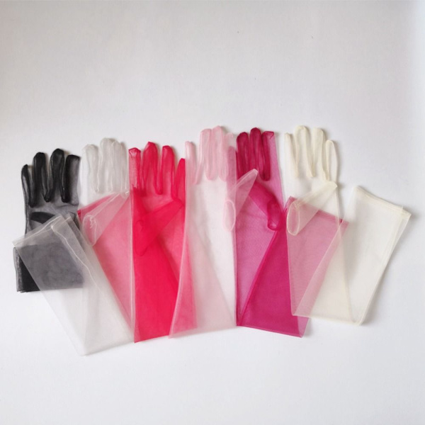 Lange transparente handsker Lange transparente handsker SORT sort black