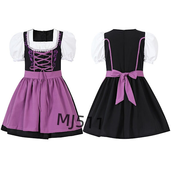 Halloween-asuja söpöille lapsille olutjuhliin lyhyt hame monivärinen kampusalueen aktiviteetit tyttöjen asu Purple L