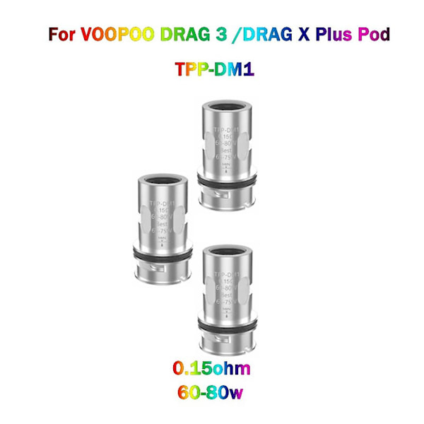 6 stk TPP DM2 Mesh Coils 0,2 Ohm Motstand DL Coil 40-60W for Drag 3 Drag X Plus Drag X S Pro Pod Mo