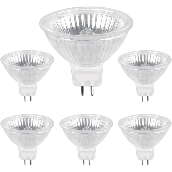 Halogenpære GU5.3 50W 220V, 680lm Varmhvit 2700K Dimbar, Halogen Spotpære MR16, Pakke med 6