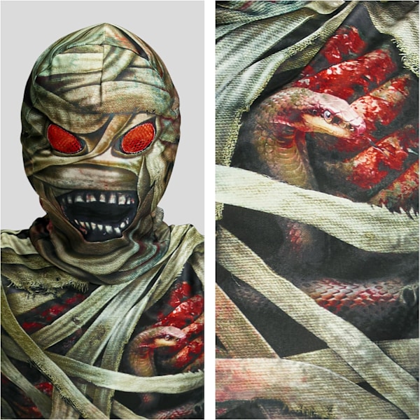 Barnens Mamma Zombie Kostym Pojkar Flickor Halloween Läskig Farao Egyptisk Bodysuit för Finfest 3-10 År 4-6 Years