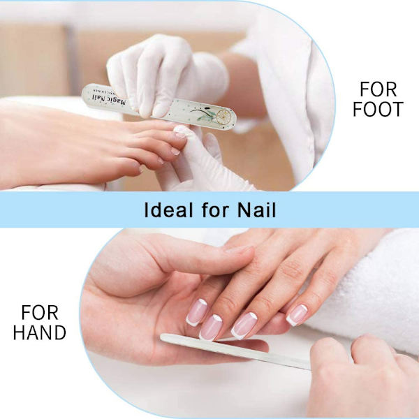 Pack Crystal Glass Nagelfil med Fodral, Nagellack Polerare för Manikyr Nagelvård Nagelfil