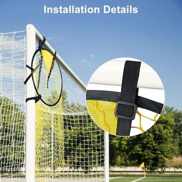 Fodboldmål træningsnet, bærbart præcisionsskydetræning, 2-delt sæt til udendørs fodbold, gul, 60 x 45 x 45 cm