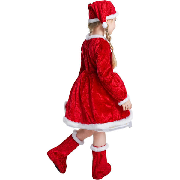 Barnens Julkläder Flickor Jul Pojkar Tomte Kläder Fina Kostymer Hattar Skor Presenter 3-10 År Flicka 3-4 Jahre