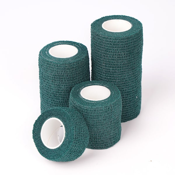 2 stk. farvet elastisk sports selvklæbende bandage hånd- og håndledsbandage til at binde ko-ben og bordben beskyttende bandage Dark Green 10cm*4.5m