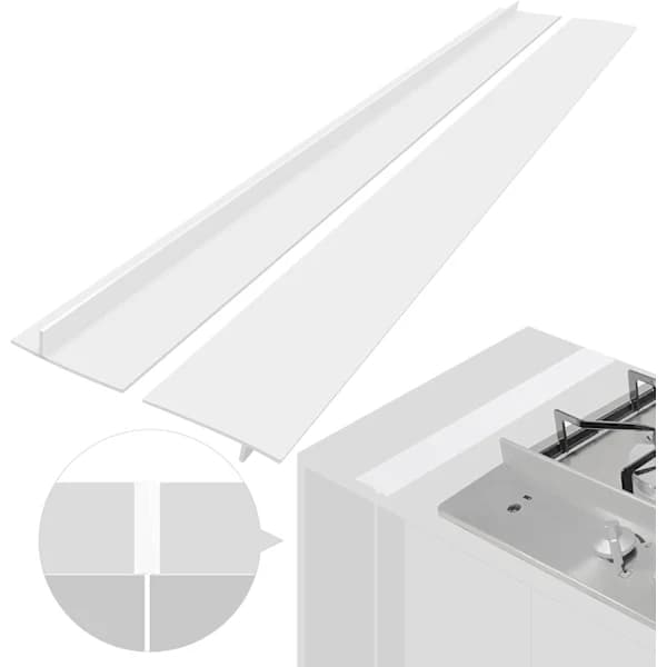 Stove trim keeps clean between stove and cabinet 61.5 cm 2-pack White White White