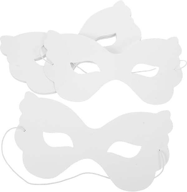 40 hvite papirmasker, malbare sommerfuglmasker med halv ansiktsdekning og elastiske bånd for Halloween, skoleaktiviteter og kostymefester