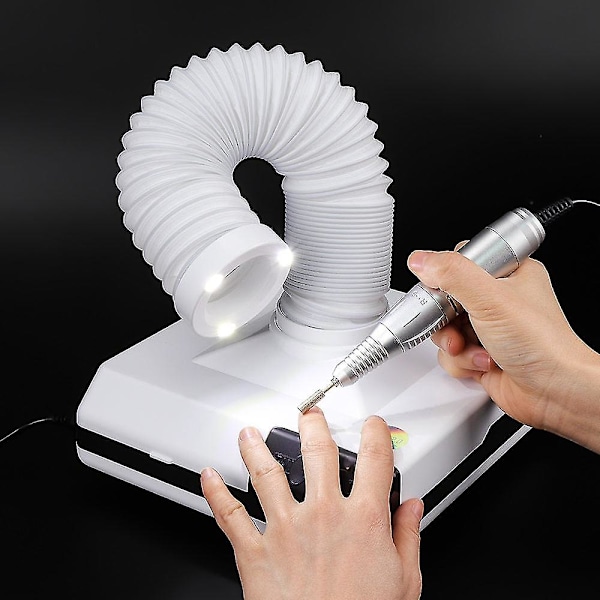 60W stark nagel dammsamlare sug dammsugare infällbar armbågsdesign fläkt dammsugare nagel manikyr dammsamlare