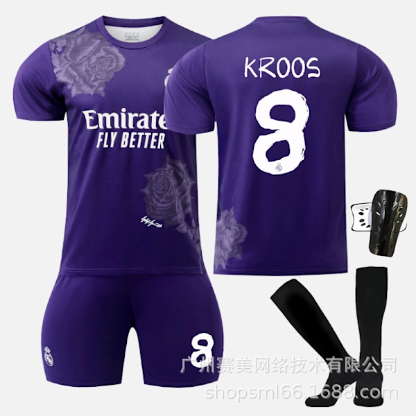 Real Madrid Y3 violetti yhteistyömallisto 5 Bellingham 7C Row Vinicius No. 10 jalkapalloasu Purple No. 5 Socks M