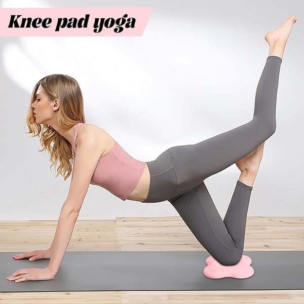 Fortykkede Yoga Knæpuder, 2 pakker lyserøde, Blød Støttepude til Led, til Hjem & Udendørs