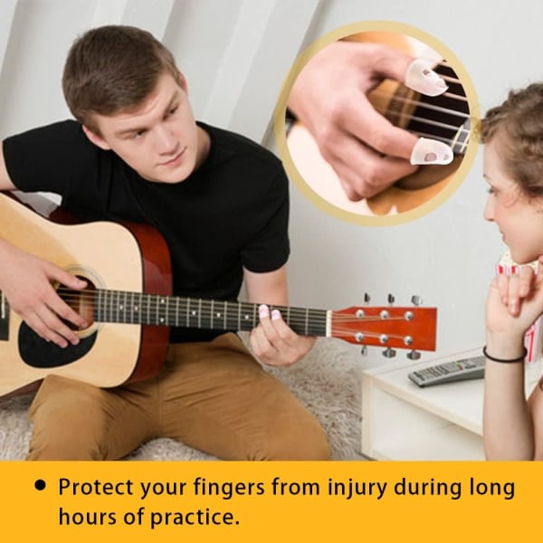 Fingerskydd för gitarr i silikon, 40 stycken 5 storlekar Halkskyddande gummifingerskydd för barn Vuxna, Fingerskydd Gitarrsträngar Instr.