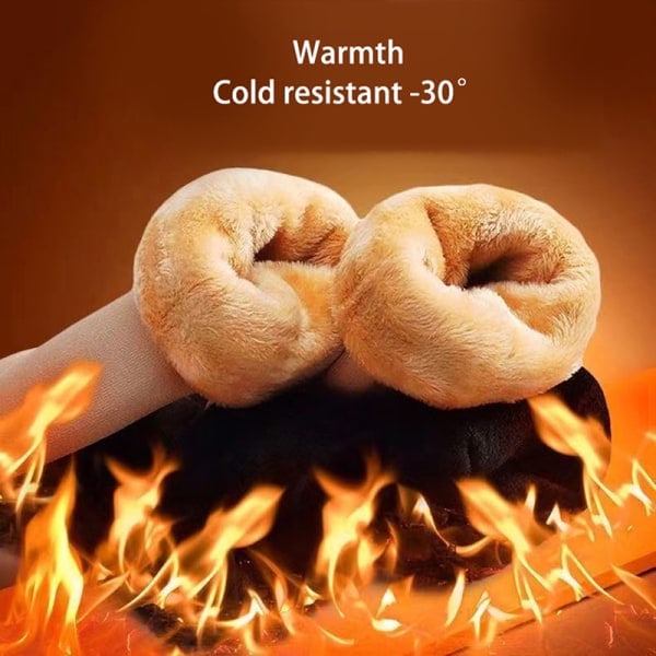 IC 1 Par Dam Vinter Varma Plysch Thermal Sukat Paksu Fleece Lumi B Musta