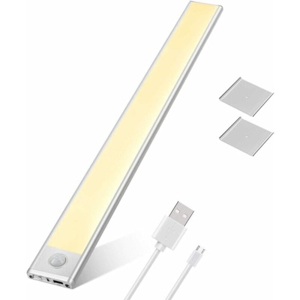 LED underskåpsljus 76 LED uppladdningsbar skåplampa med rörelsesensor USB batteriskåpbelysning Köksbelysning Magnetremsa sensorlampa