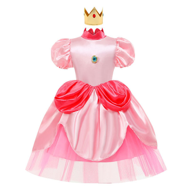 MJ51 Jente Cosplay Prinsessekjole Blonder Broderi Puff Ermer Barn BK0607-2 100cm