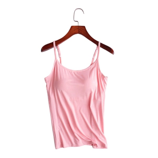 Camisole-tröjor för damer med inbyggd bh-halsväst Vadderade linnen i passform Pink 4XL