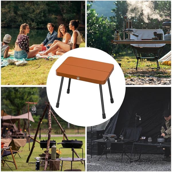 Bærbar foldestol, letvægts aluminiumsramme, PP-sæde, 150 kg vægtkapacitet, til camping, strand, have, picnics, brun