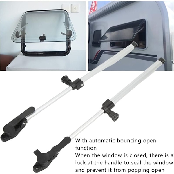 Husvagnsfönsterdämpare, Aluminiumlegering 310-435mm 1 Par Husbilsfönsterstödstänger för Husvagnssläp