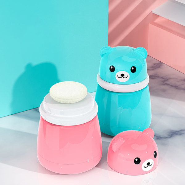 IC Tegneserie Bjørn Puf Tom Æske Puf Etui Bærbar Kropspudder Pink