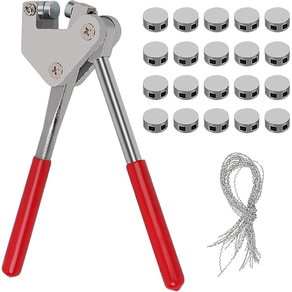 Tang, forseglingstangssæt, rød blyforsegling 10 mm, plasthåndtag (1x forseglingstang + 20 x blyforseglinger + 20 x forseglingstråd)-e