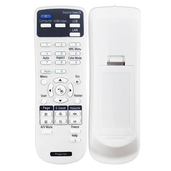 Projektorfjernkontroll 154720001 Erstatning ABS for Epson EB X24 EB S31 EB W EB C30XE EB 30XE Hvit