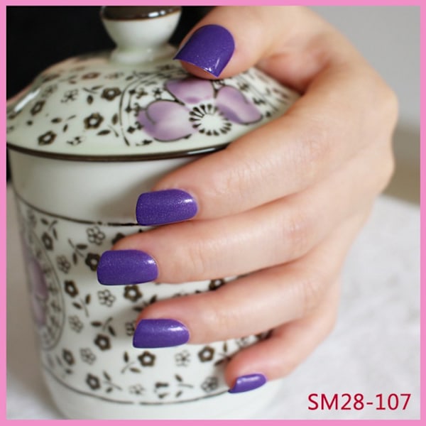 10 set = 240 st Full Nail Tips Violet Lila Enkla Korta Candy DIY Runda Akryl Falska Naglar för Lady Finger Patch