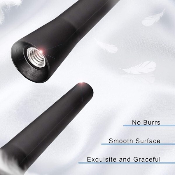 AUTOPARTS Universal 65mm Kort Bilantenne Modifisert Karbonfiberstil Svart