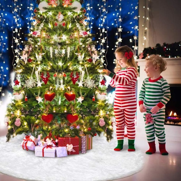 (90cm) Lumikuningatar-joulukuusipaita Joulukuusipaita Valkoinen keinotekoinen turkis Joulukuusipaita Puujalka Co C