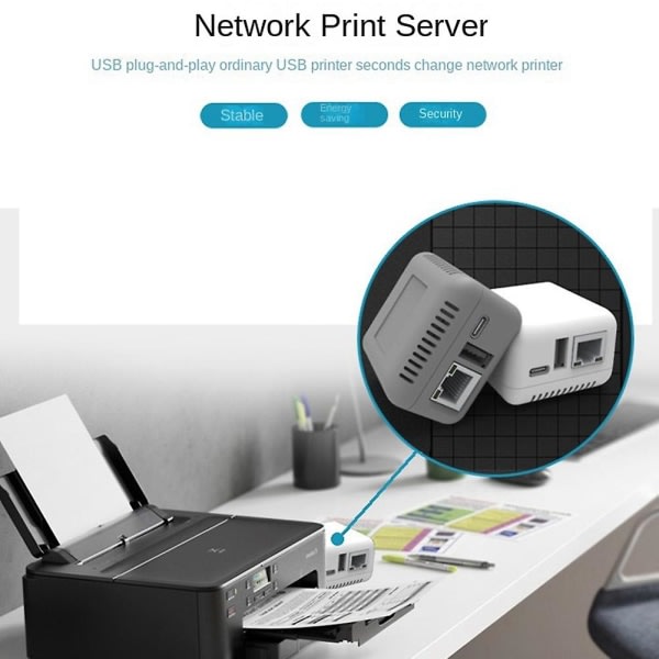 Mini Np330 Nätverk USB 2.0 Print Server (nätverksversion) svart