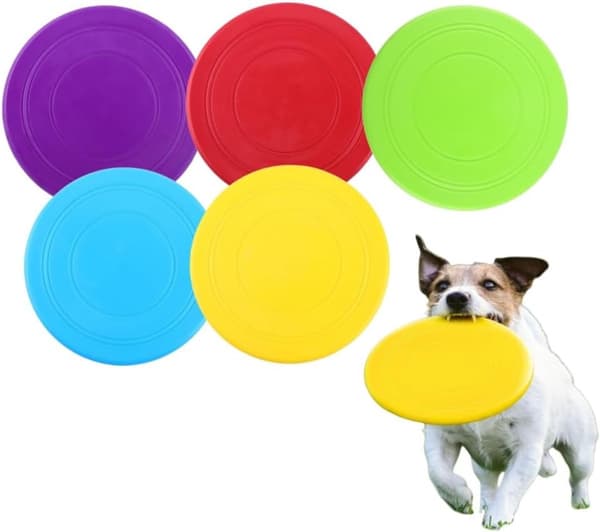Hundefrisbee, 5 Stykker, Blød Silikonegummi, til Alle Hunde, 17,8 cm