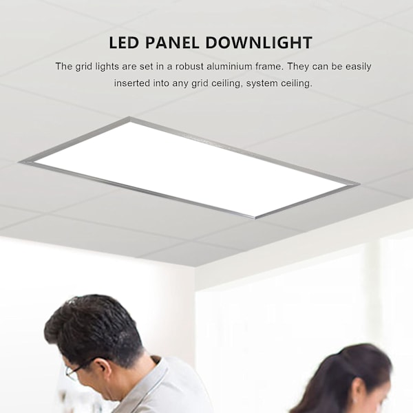 LED Downlight 40W 6500K LED Panel Downlight 30X60cm Hvite Rasterlys Innfelt Lys Taklampe fo