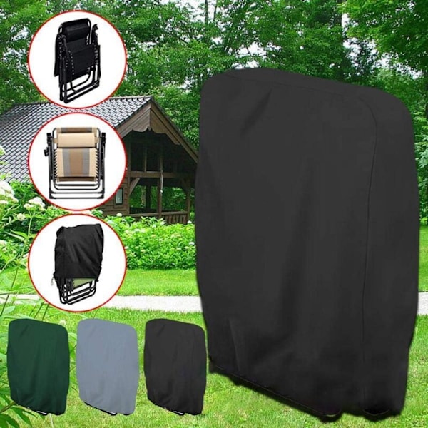 Foldestol Betræk Liggestol Beskyttelsesbetræk Liggestol Havemøbler Vandtæt Anti-UV Skadebeskyttelse, 71 x 110 cm (Sort)..DEBUNS
