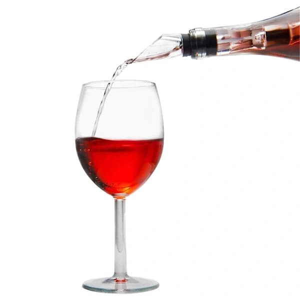 Vinkølepind med belufter, skænkeprop og filter, flaskekøler i rustfrit stål til vin og drikkevarer, sølv